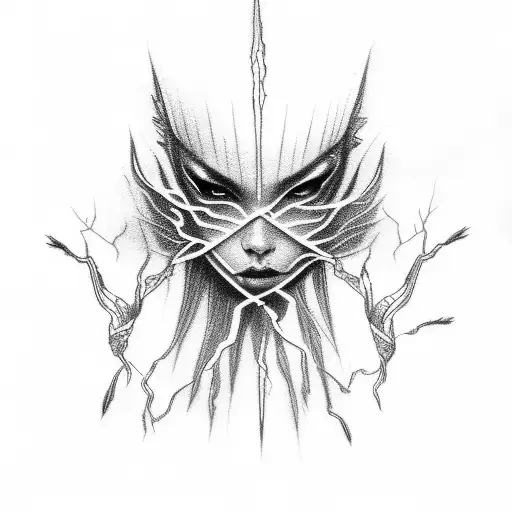 lightning veins tattoo design idea