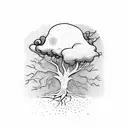 A powerful tree with its roots spreading out to form the word 'Palestine' tattoo design idea