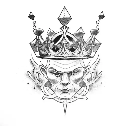 a broken crown tattoo design idea