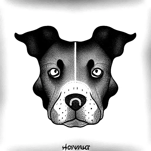 hovawart dog, line art tattoo design idea