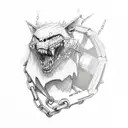 chains broken tattoo design idea