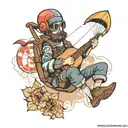 paraglider ukulele weapon  handball tattoo design idea