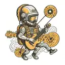 paraglider ukulele weapon  handball tattoo design idea