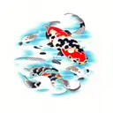 japanese kanji with koi fish tattoo design idea