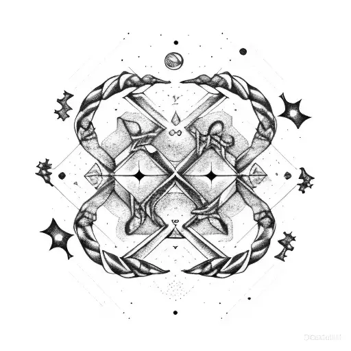 gemini constellation overlapping scorpio constellation coordinates beautifully intertwined with stars  tattoo design idea