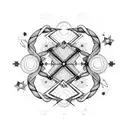 gemini constellation overlapping scorpio constellation coordinates beautifully intertwined with stars symbolizing love tattoo design idea
