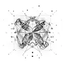 gemini constellation overlapping scorpio constellation coordinates beautifully intertwined with stars symbolizing love tattoo design idea