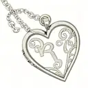 coquette open heart locket with letters R S inside tattoo design idea