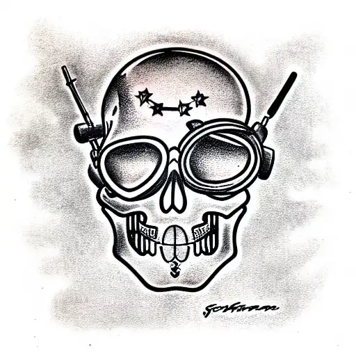 Skull, Headset, Tankman tattoo design idea