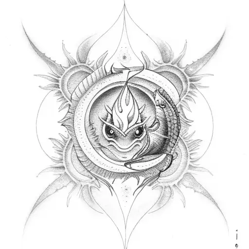 pisces candle flame tattoo design idea