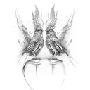 a phoenix bird with two heads simplist tattoo design idea