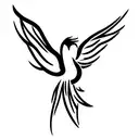 a phoenix bird with two heads  tattoo design idea