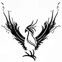 a phoenix bird with two heads  tattoo design idea