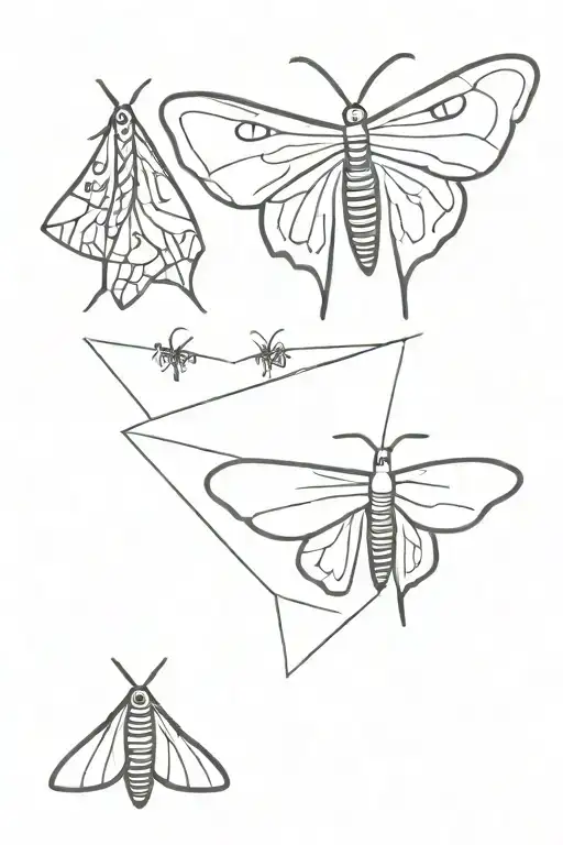 moth and faces one happy one sad tattoo design idea