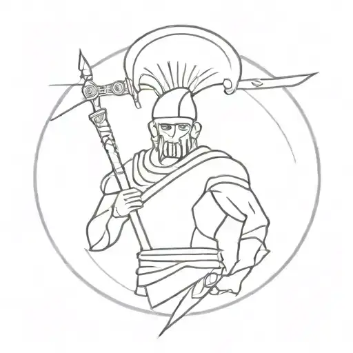 Turkish warrior tattoo design idea