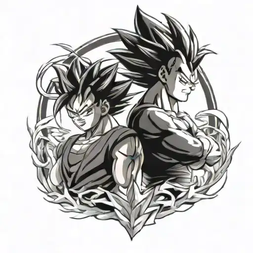 Goku and Vegeta tattoo design idea