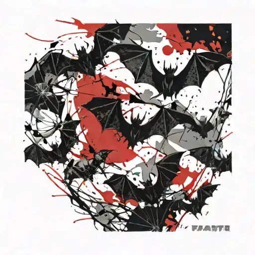 bats pattern tattoo design idea