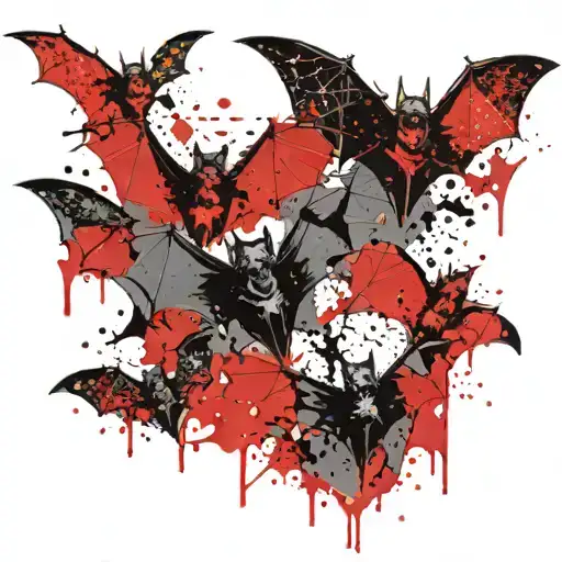 bats pattern tattoo design idea