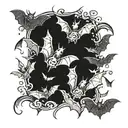 bats pattern tattoo design idea