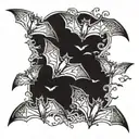 bats pattern tattoo design idea