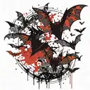 bats pattern tattoo design idea