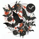 bats pattern tattoo design idea