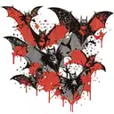 bats pattern tattoo design idea