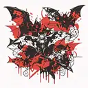 bats pattern tattoo design idea
