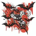 bats pattern tattoo design idea