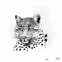 Japanese leopard  tattoo design idea