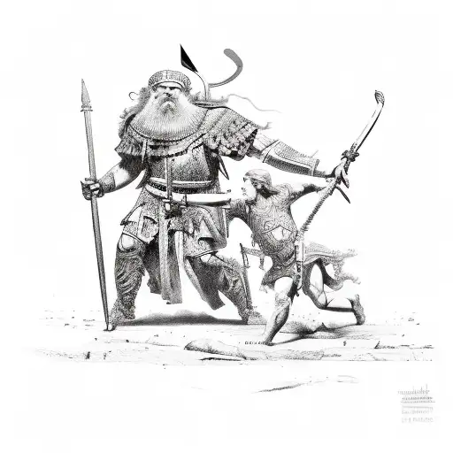 david and goliath tattoo design idea