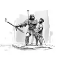 biblical accurate David and Goliath story tattoo design idea