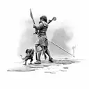 biblical accurate David and Goliath story tattoo design idea