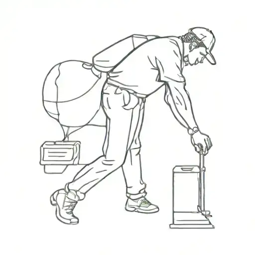 A minimalist tattoo featuring a silhouette of a blue collar worker with a subtle tribute to their family tattoo design idea