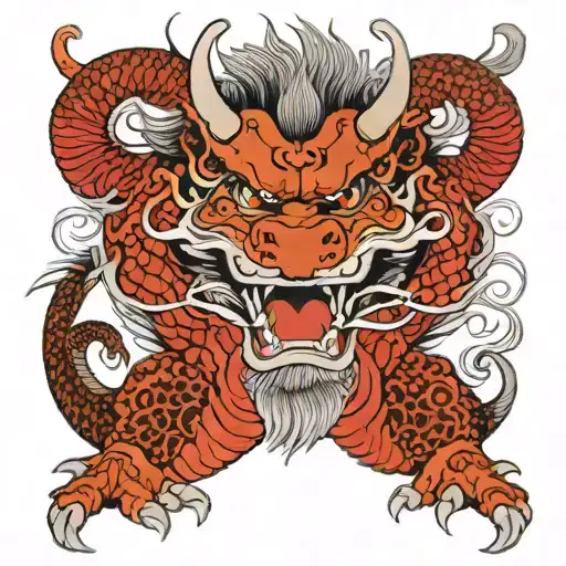 dragon chino y Flórez de cerezos   tattoo design idea