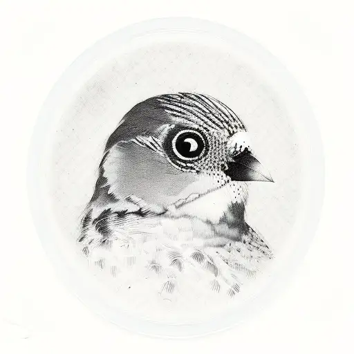 polaroid picture with bird tattoo design idea