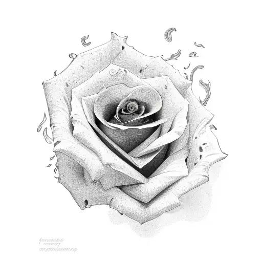 Rose with fire tattoo design idea