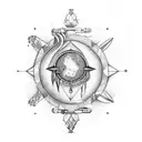 sagittarius and aquarius constelation with a galaxy in between tattoo design idea