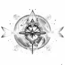 sagittarius and aquarius constelation with a galaxy in between tattoo design idea