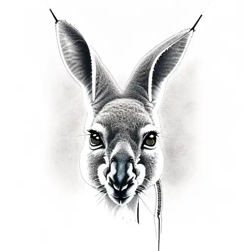 kangaroo holding dynamite tattoo design idea