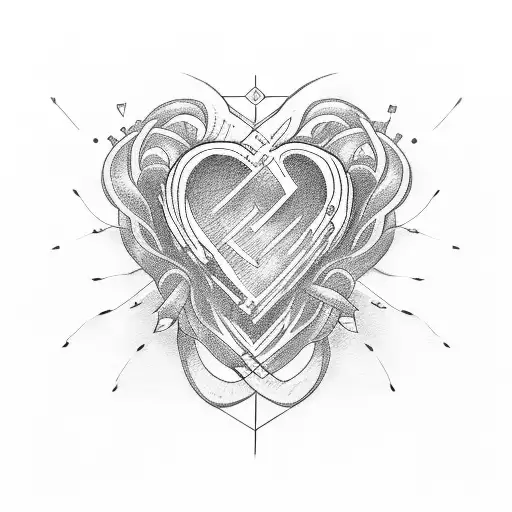Heart and judo tattoo design idea
