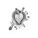 Heart and judo tattoo design idea