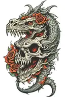 dragon skull tattoo design idea