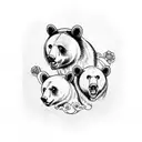  black bear family crest tattoo design idea