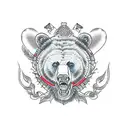  black bear family crest tattoo design idea