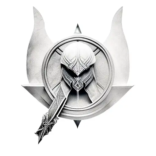assassin's creed symbol with wings tattoo design idea