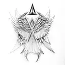 assassin's creed symbol with wings tattoo design idea