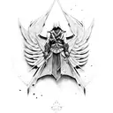 assassin's creed symbol with wings tattoo design idea