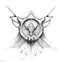 assassin's creed symbol with wings tattoo design idea