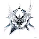 assassin's creed symbol with wings tattoo design idea